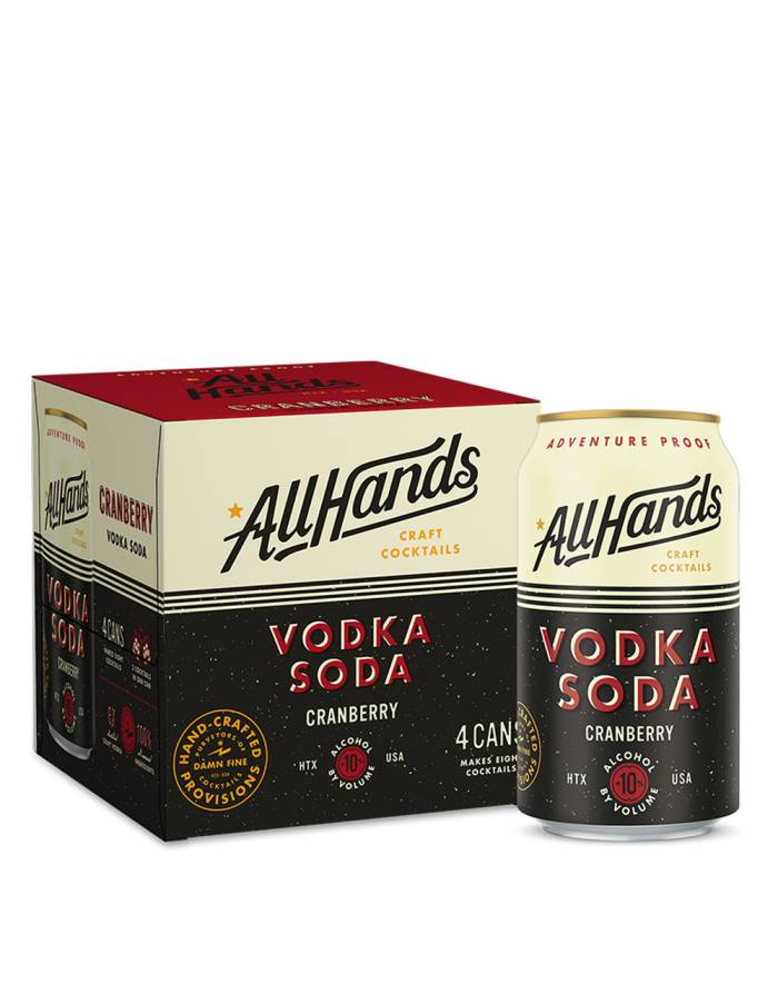All Hands Cranberry Vodka Soda 4-Pack x 355 ML