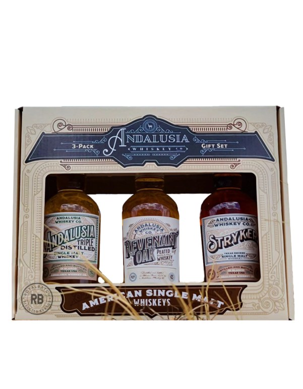 Andalusia Whiskey Co. American Single Malt Whiskey Gift Set 3 Pack x 375ml