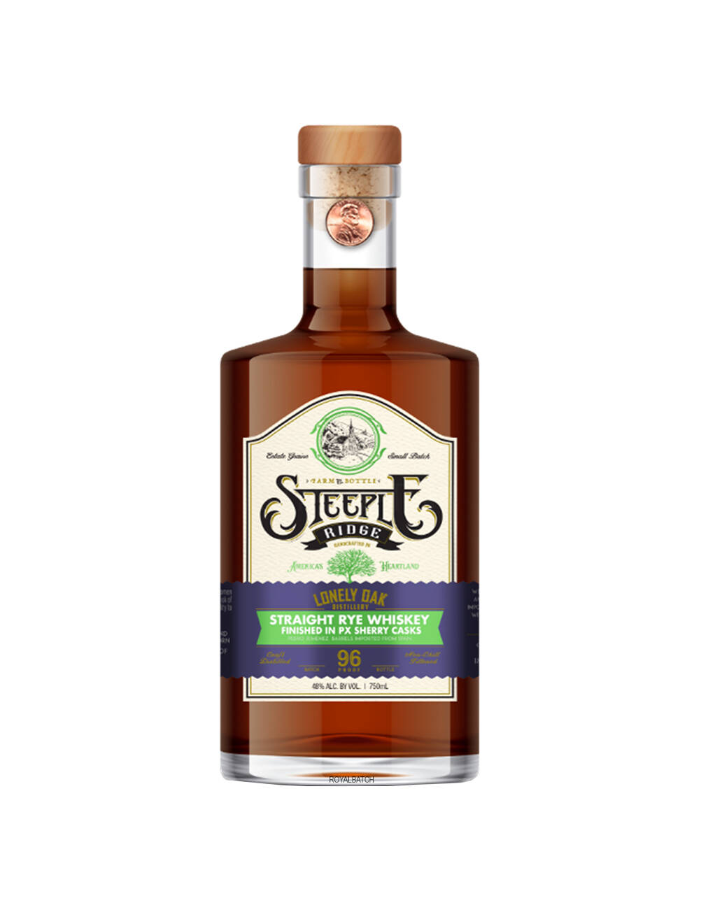 Lonely Oak Steeple Ridge Finished in PX Sherry Casks Straight Rye Whiskey