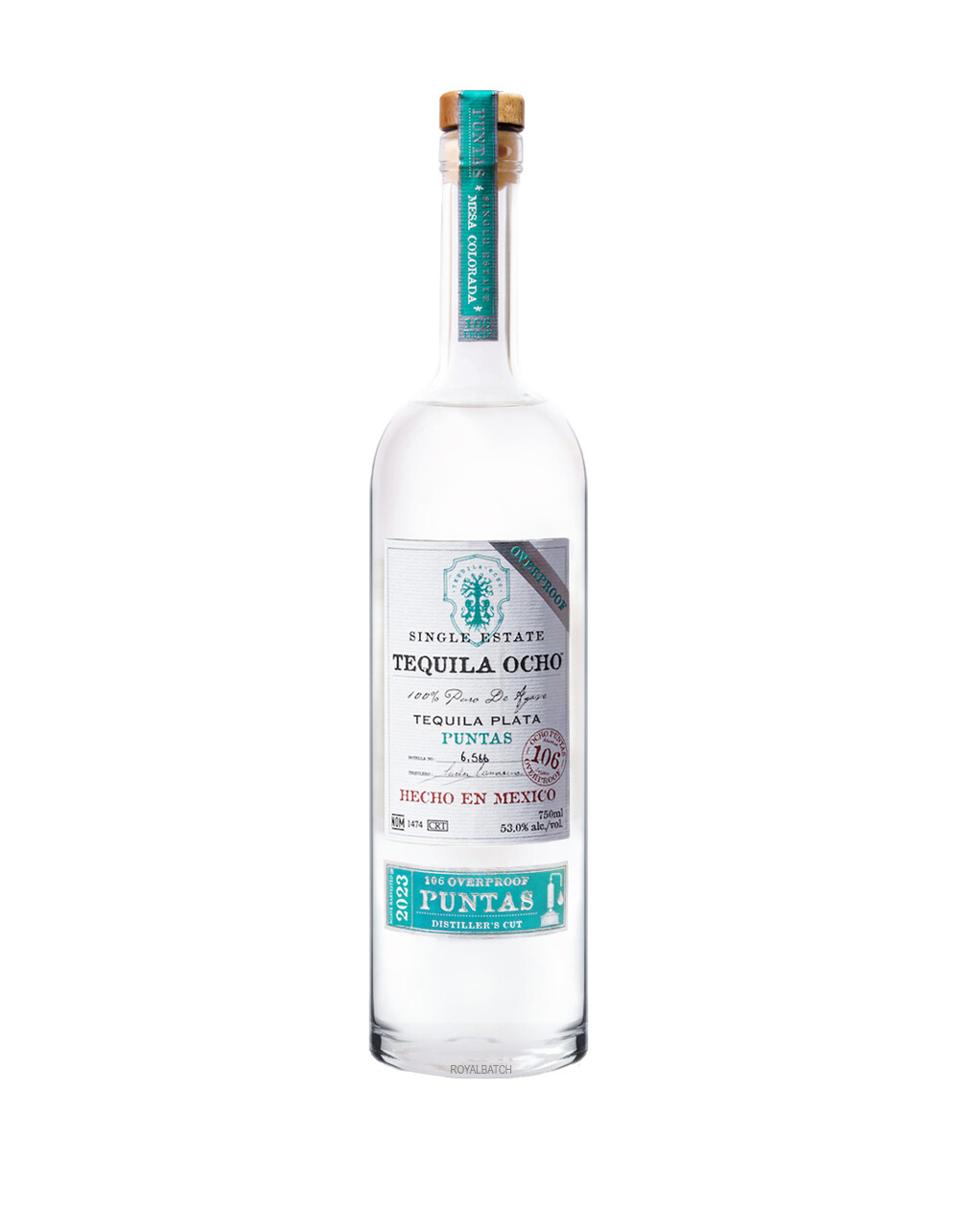 Tequila Ocho Puntas Over Proof 106 Plata 2023