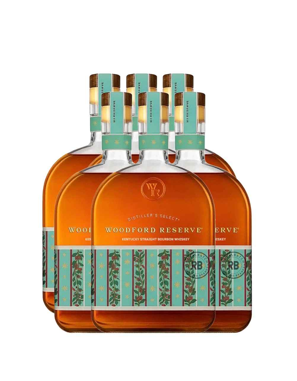 Woodford Reserve Bourbon Whiskey 2025 Holiday Edition 1L (6 Pack) Bundle #137