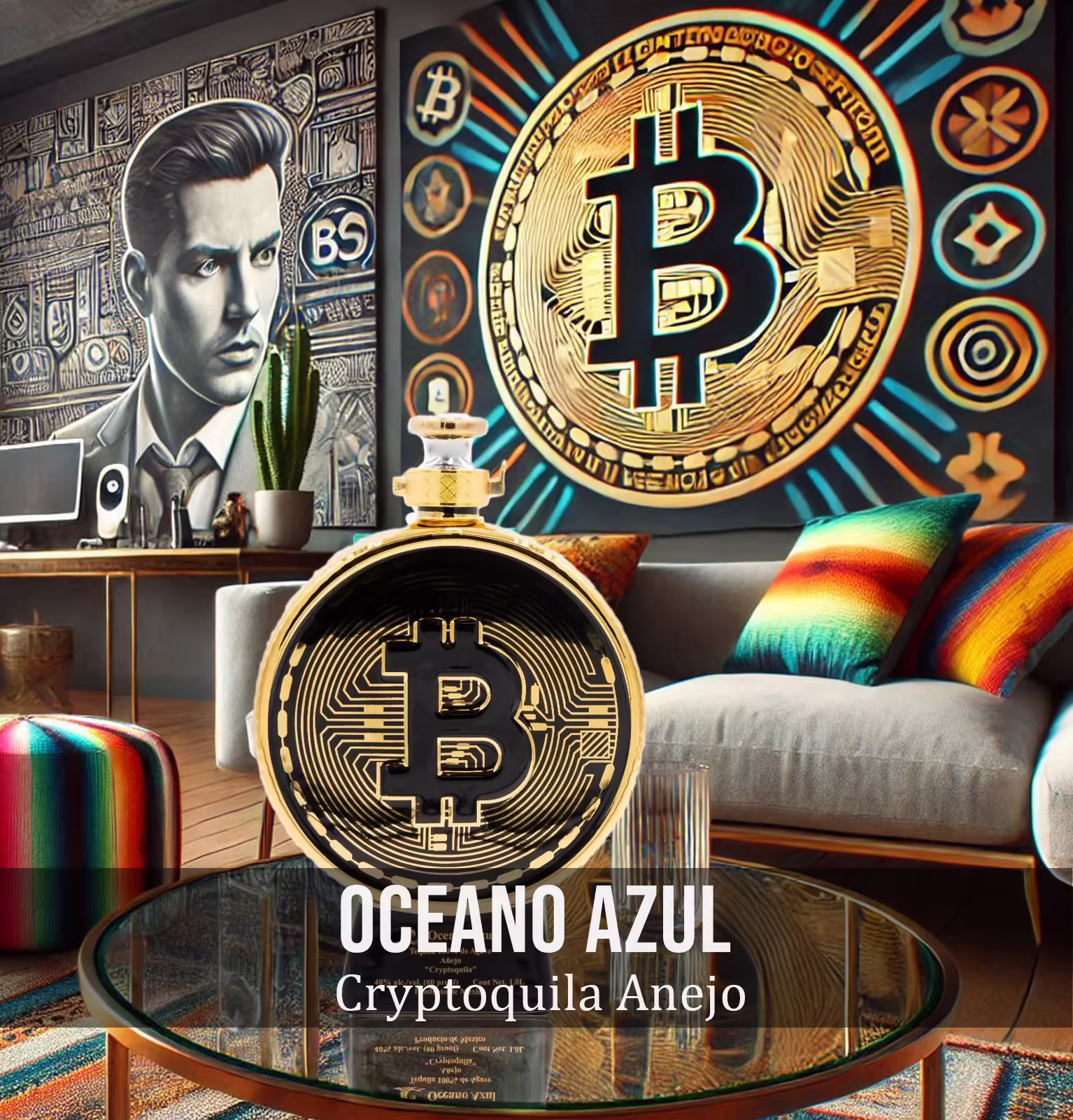 Oceano Azul Cryptoquila Anejo Tequila 1L