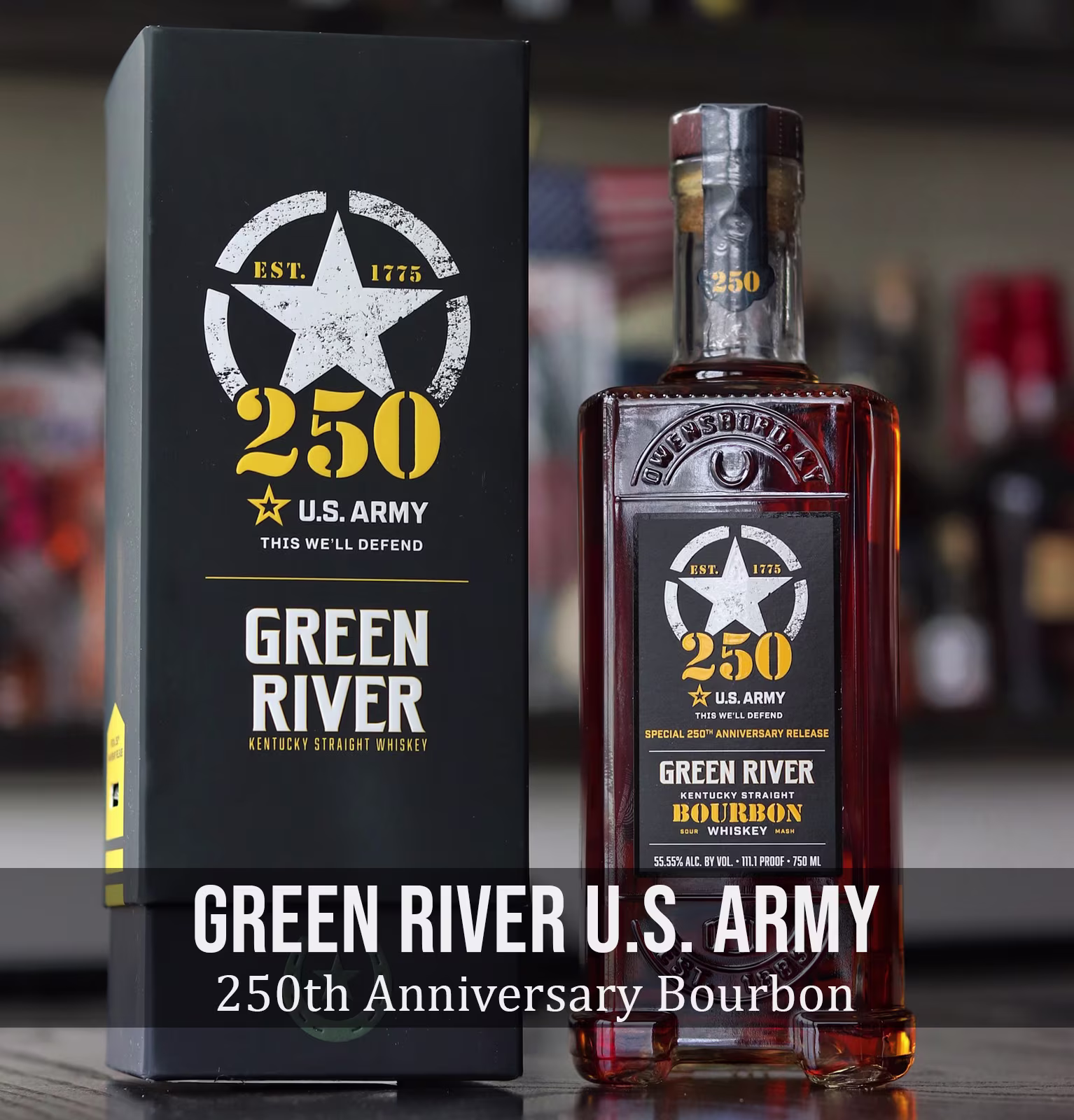 Green River U.S. Army 250th Anniversary Commemorative Straight Bourbon Whiskey