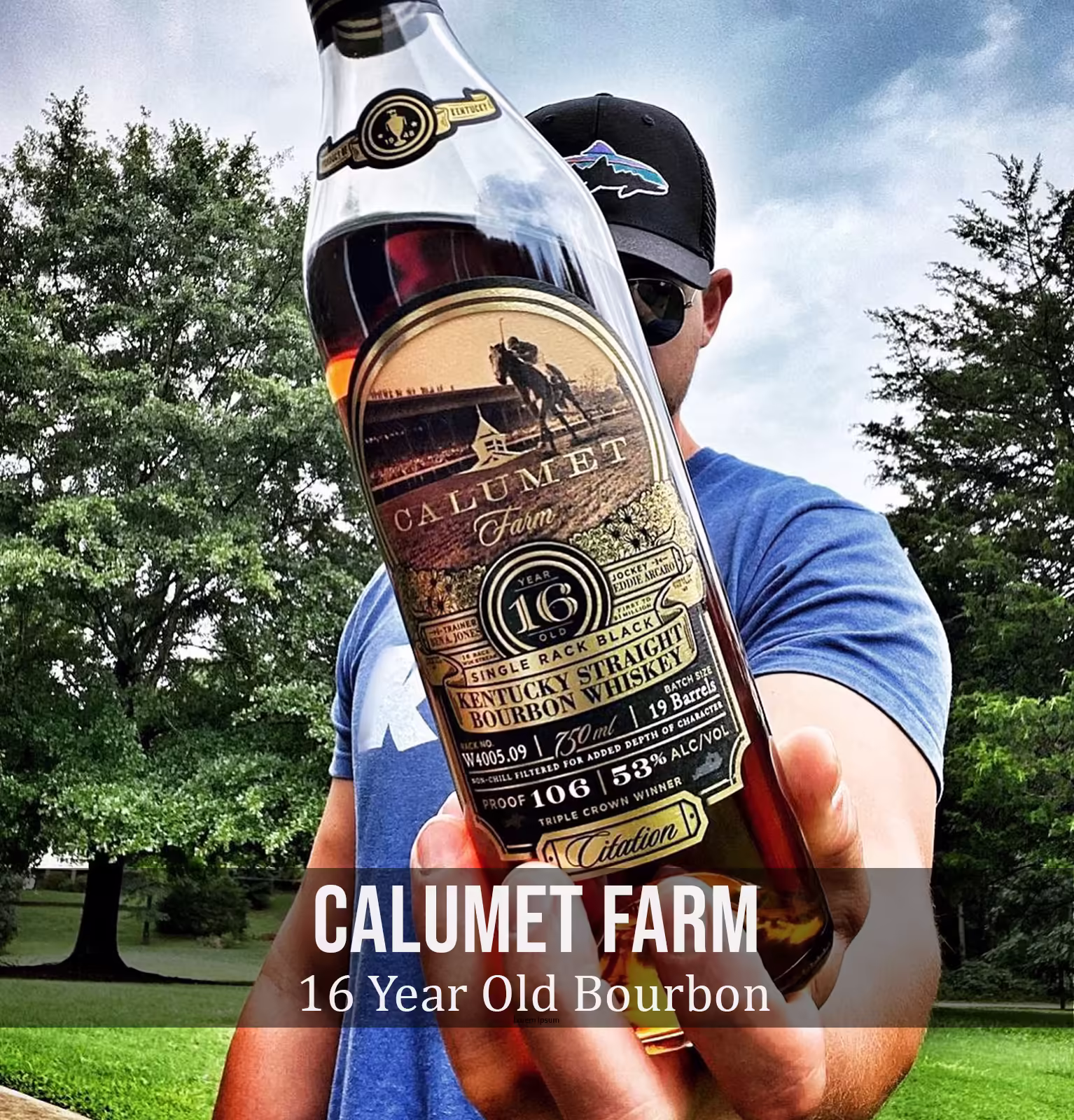 Calumet Farm 16 Years Single Rack Black Poof 106 Kentucky Straight Bourbon Whiskey