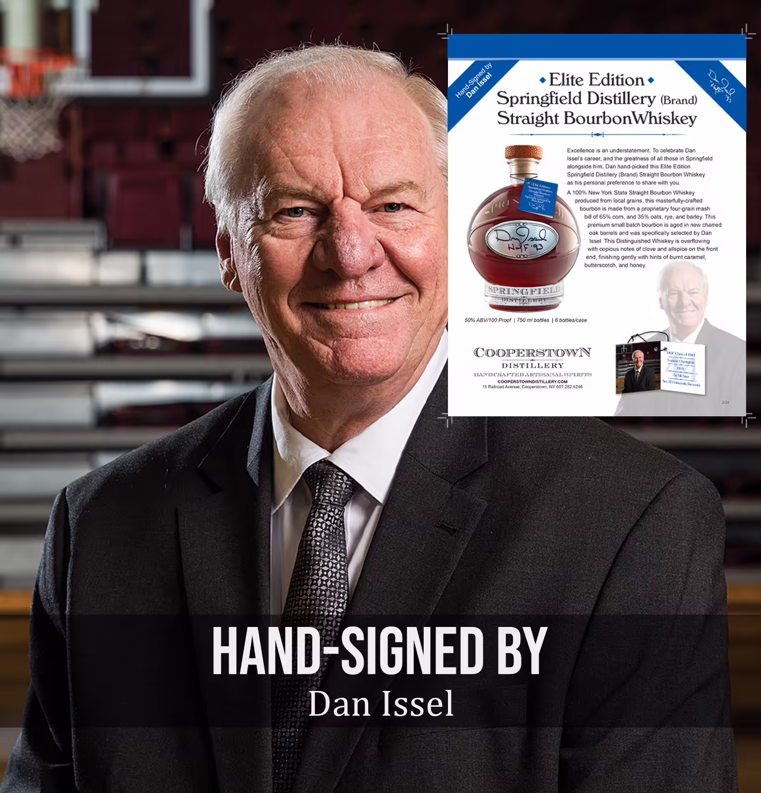 Springfield Distillery Straight Bourbon Whiskey Elite Edition Hand-Signed by Dan Issel