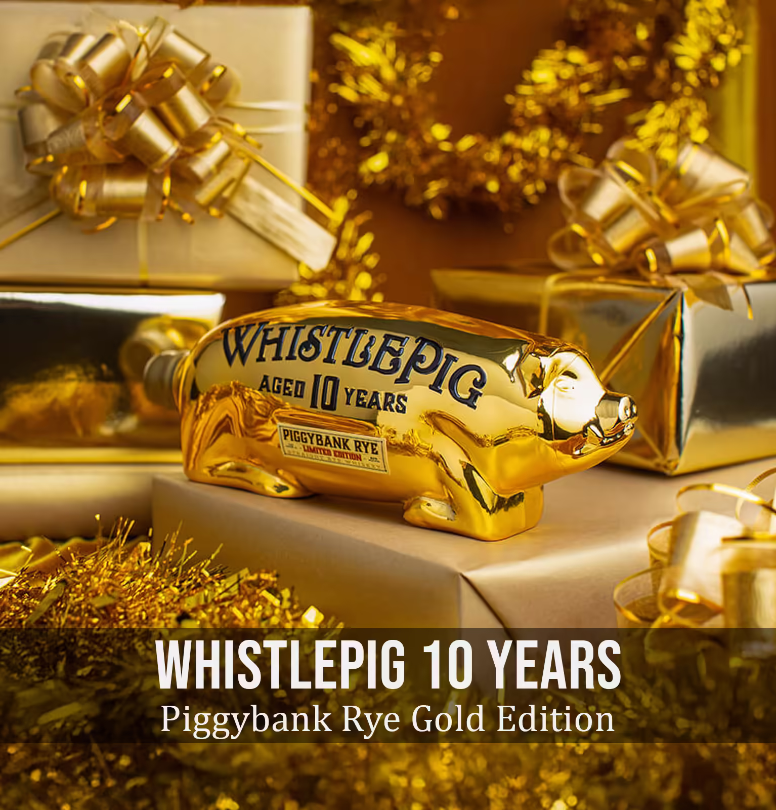 WhistlePig Piggybank Rye 10 Year Old Gold Edition Rye Whiskey 1L