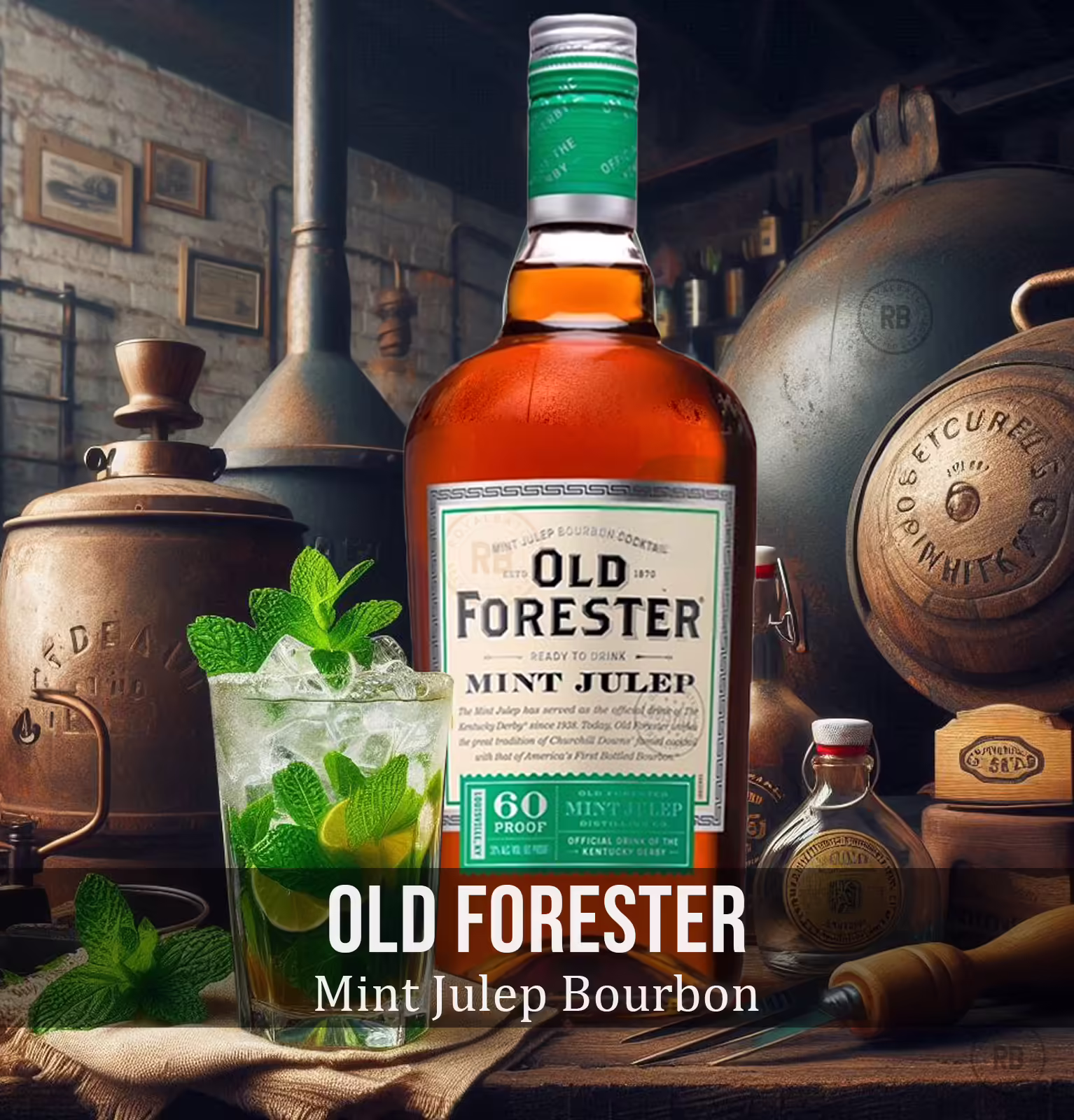 Old Forester Mint Julep Bourbon Cocktail (3 Pack) Bundle #017