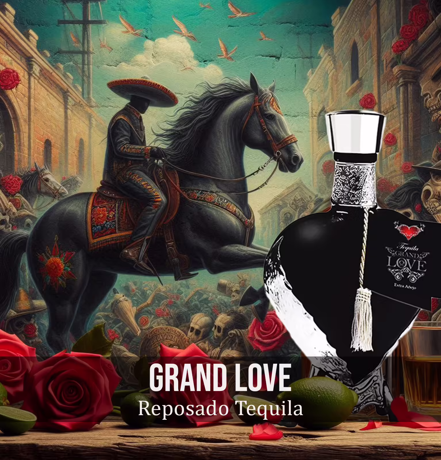Grand Love Reposado Edition Vino De Mezcal Black Heart Tequila