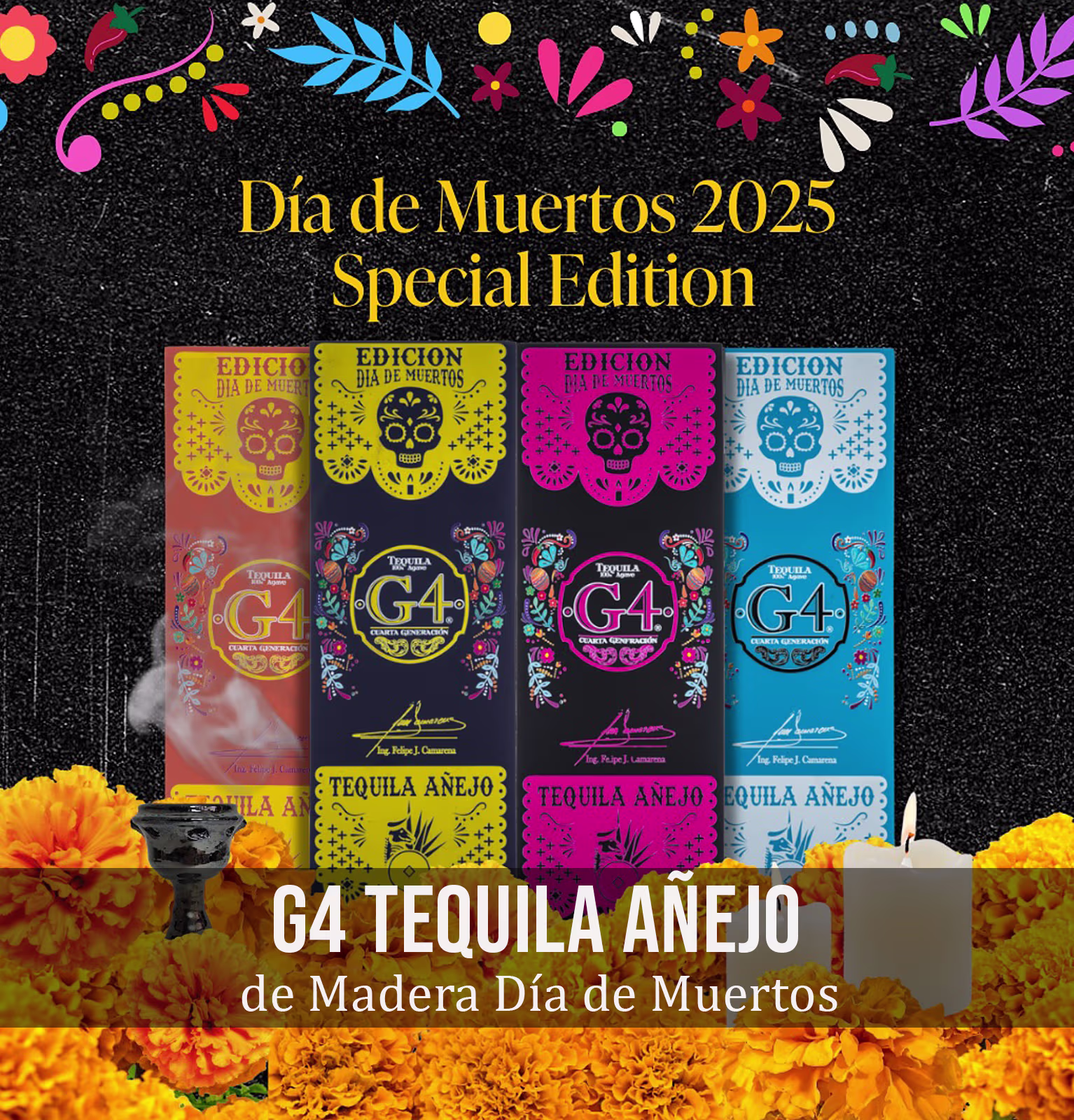 G4 Tequila Añejo de Madera Día de Muertos 2025 Release