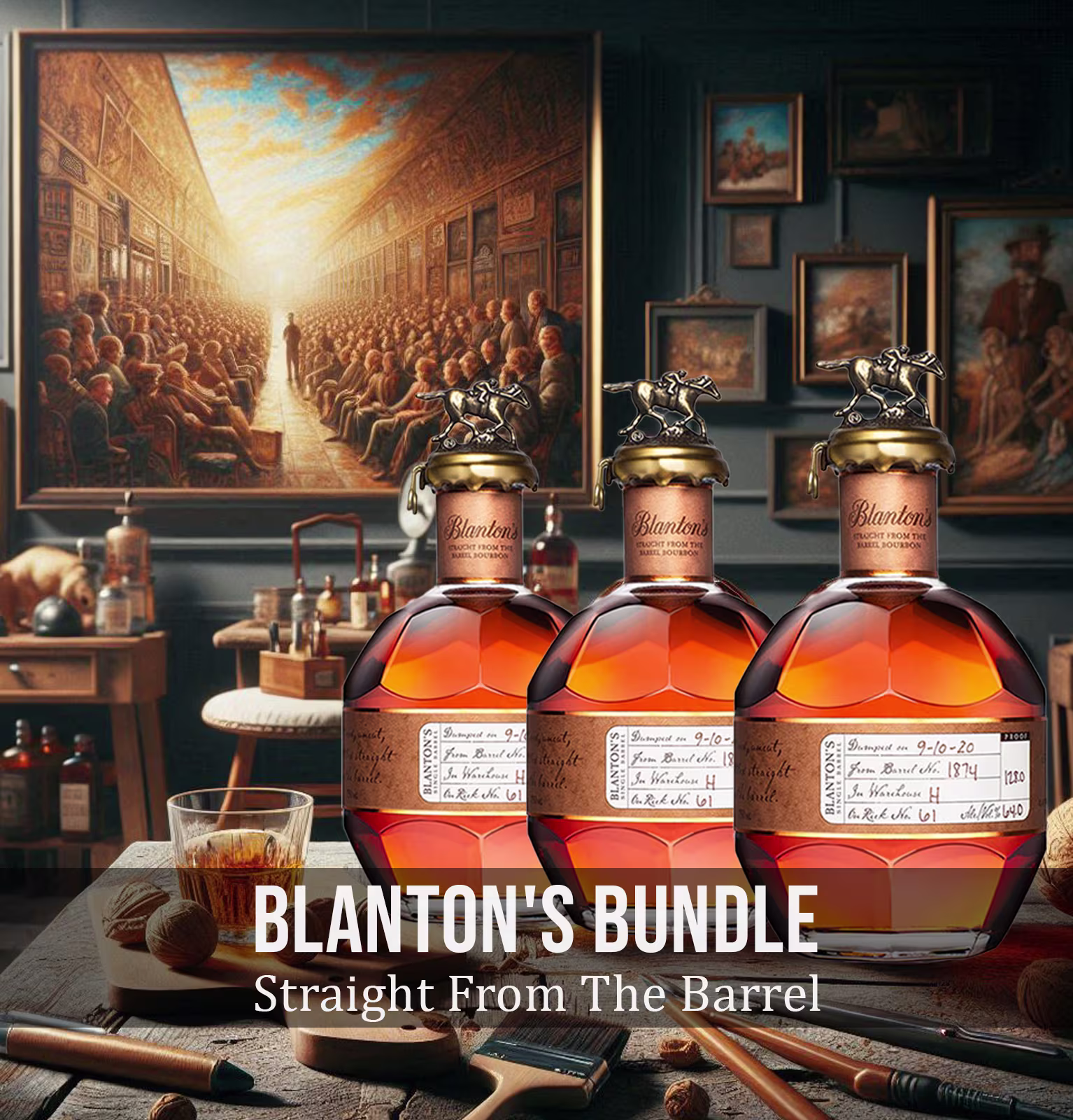 Blanton'S Straight From The Barrel Bourbon Whiskey (3 Pack) Bundle #009