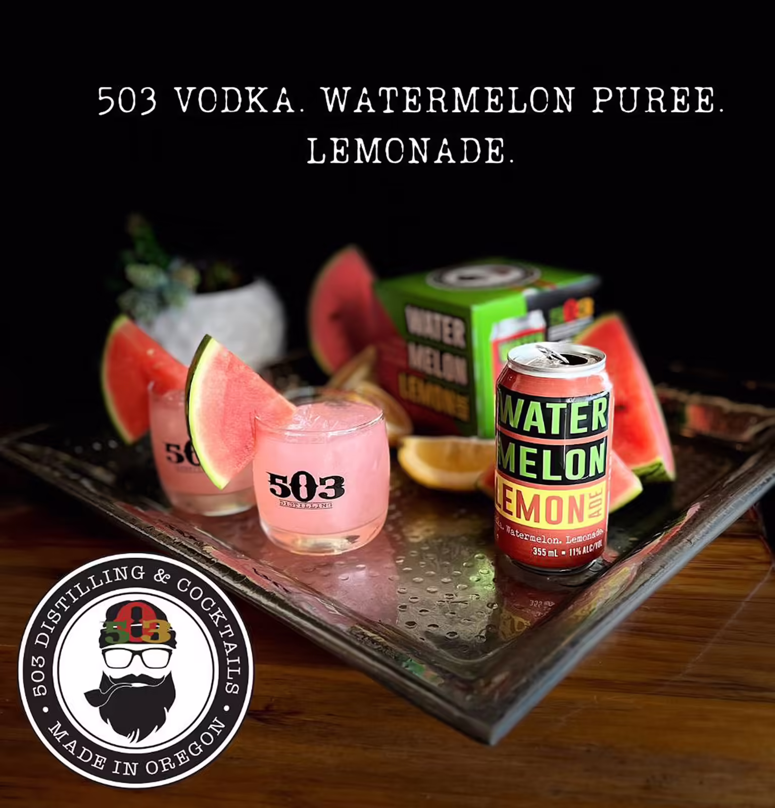 503 Canned Cocktails Watermelon Lemonade 4 Pack x 12oz